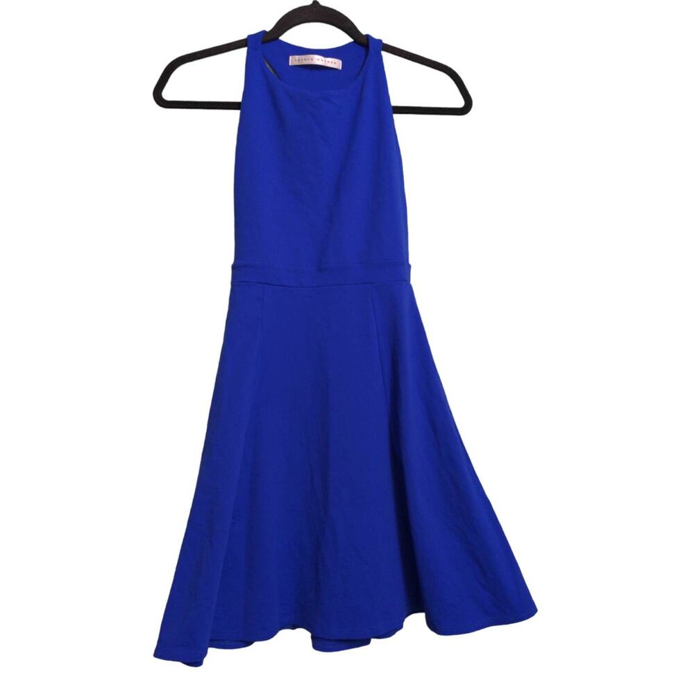 Susana Monaco Womens Fit & Flare Dress Blue Strappy Back Mini Sleeveless USA S